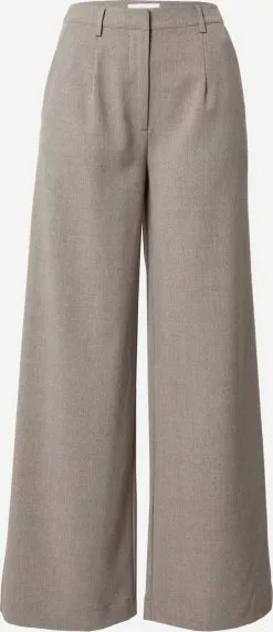 Minimum Bandplooibroeken Wide Leg Bandplooibroek Dames Taupe