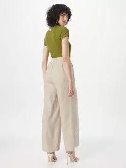 Minimum Pantalons Wide Leg Broek Dames Taupe -Minimum Winkel b1feadc241ddd8645f8b1b4a8f347e8d